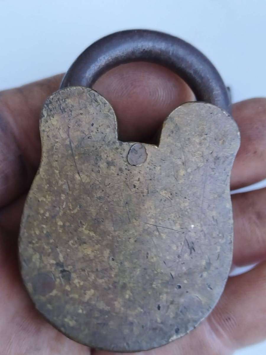 Antique Victorian Era EDEN & CO. 4-Lever Brass Padlock  British Empire Era (With Original Key)