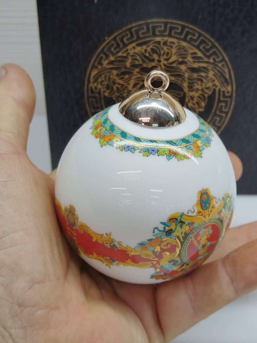 Versace for Rosenthal Studio Line "Le Roi Soleil" 1993 Porcelain Christmas Ball - MINT In Box