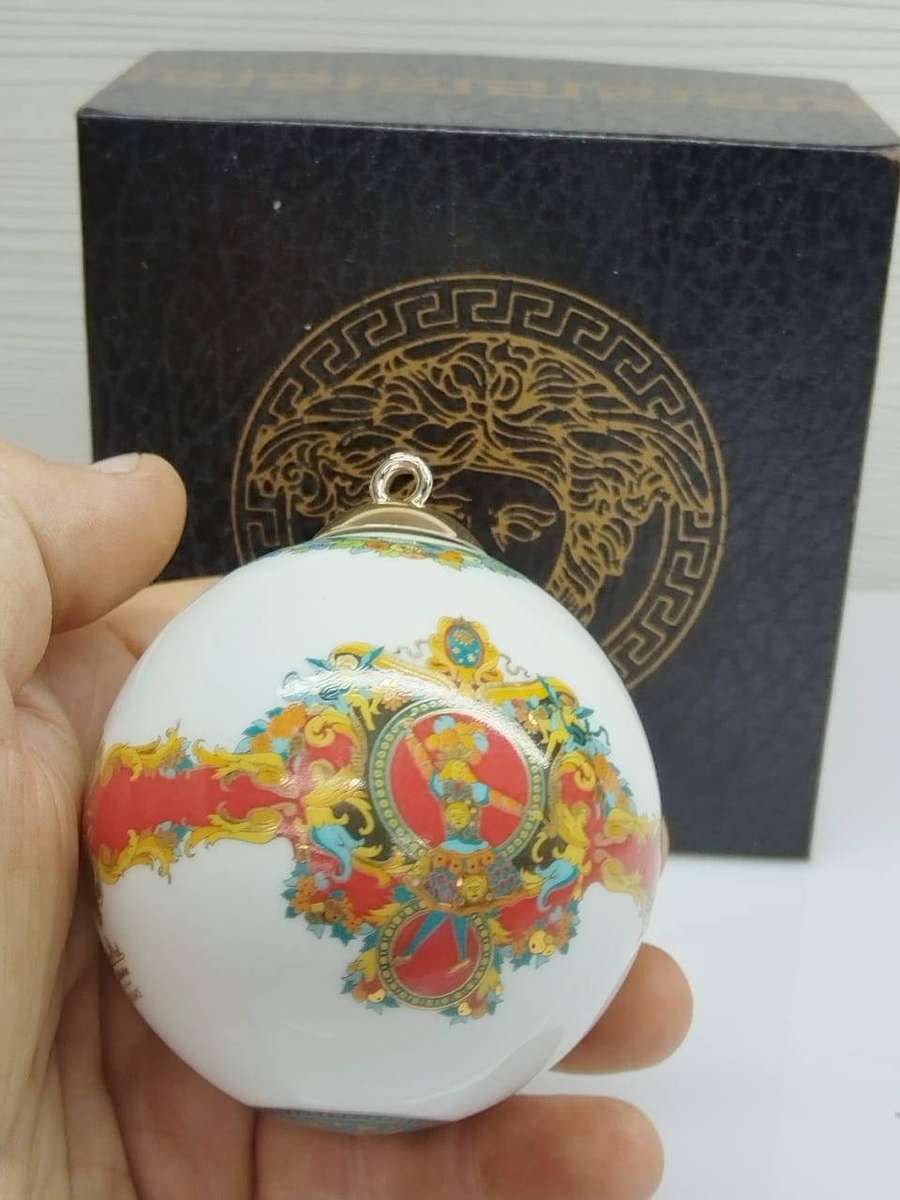 Versace for Rosenthal Studio Line "Le Roi Soleil" 1993 Porcelain Christmas Ball - MINT In Box