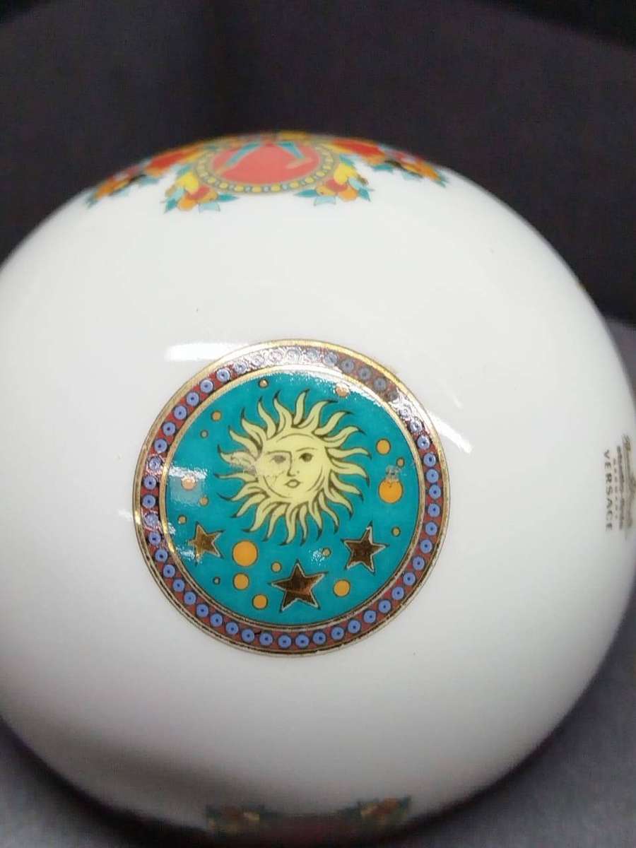 Versace for Rosenthal Studio Line "Le Roi Soleil" 1993 Porcelain Christmas Ball - MINT In Box