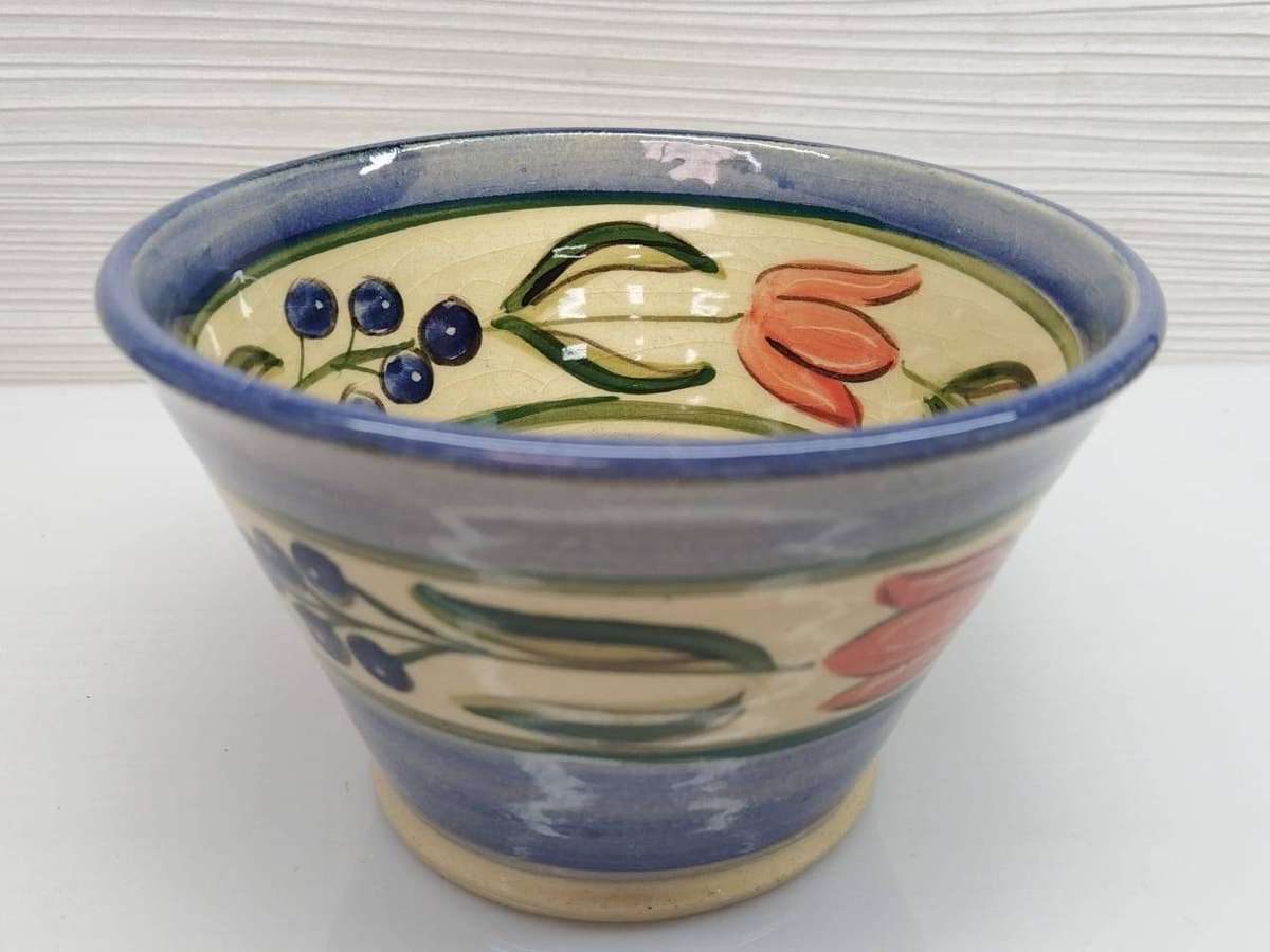 Sabine Weight (1944 - ) Hand-Painted Studio Pottery Bowl - "La Provence" Pattern" limited 1/4