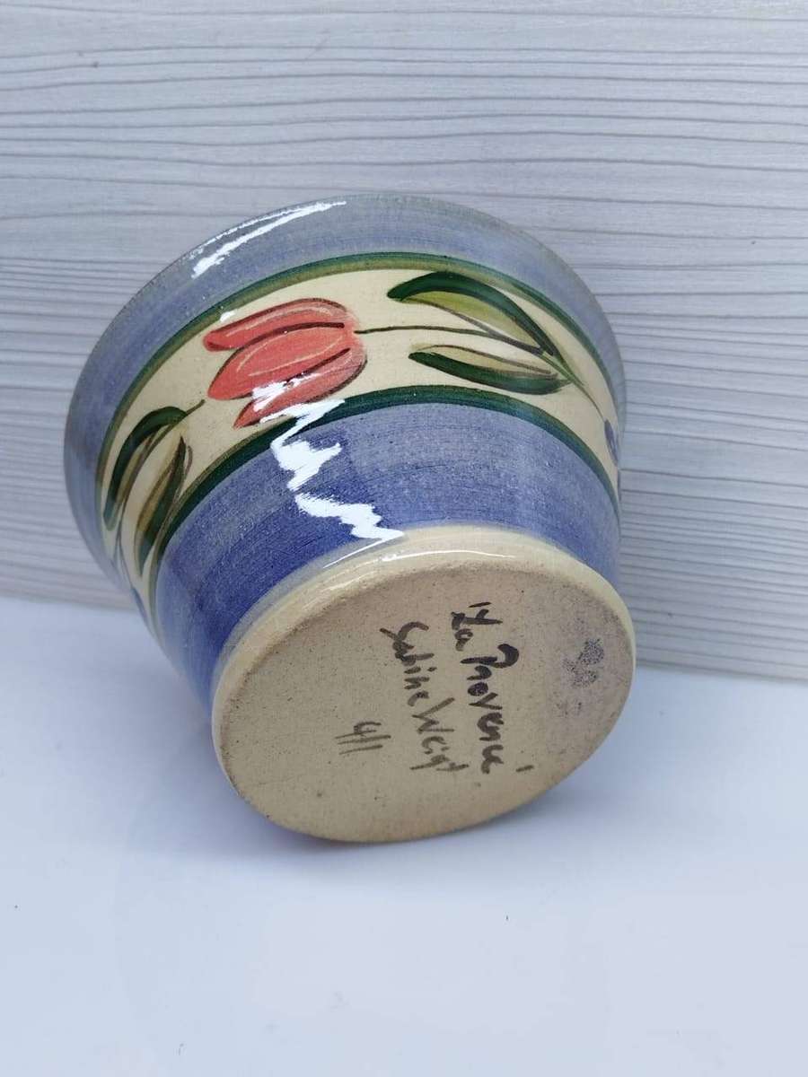 Sabine Weight (1944 - ) Hand-Painted Studio Pottery Bowl - "La Provence" Pattern" limited 1/4
