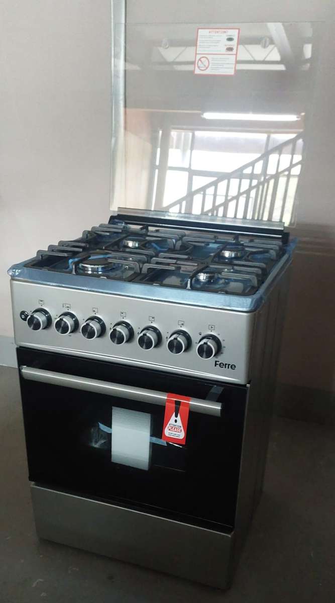 New 60x60 4 Burner Gas Stove, Gas Oven with Gas Grill - Silver/Stainless Steel