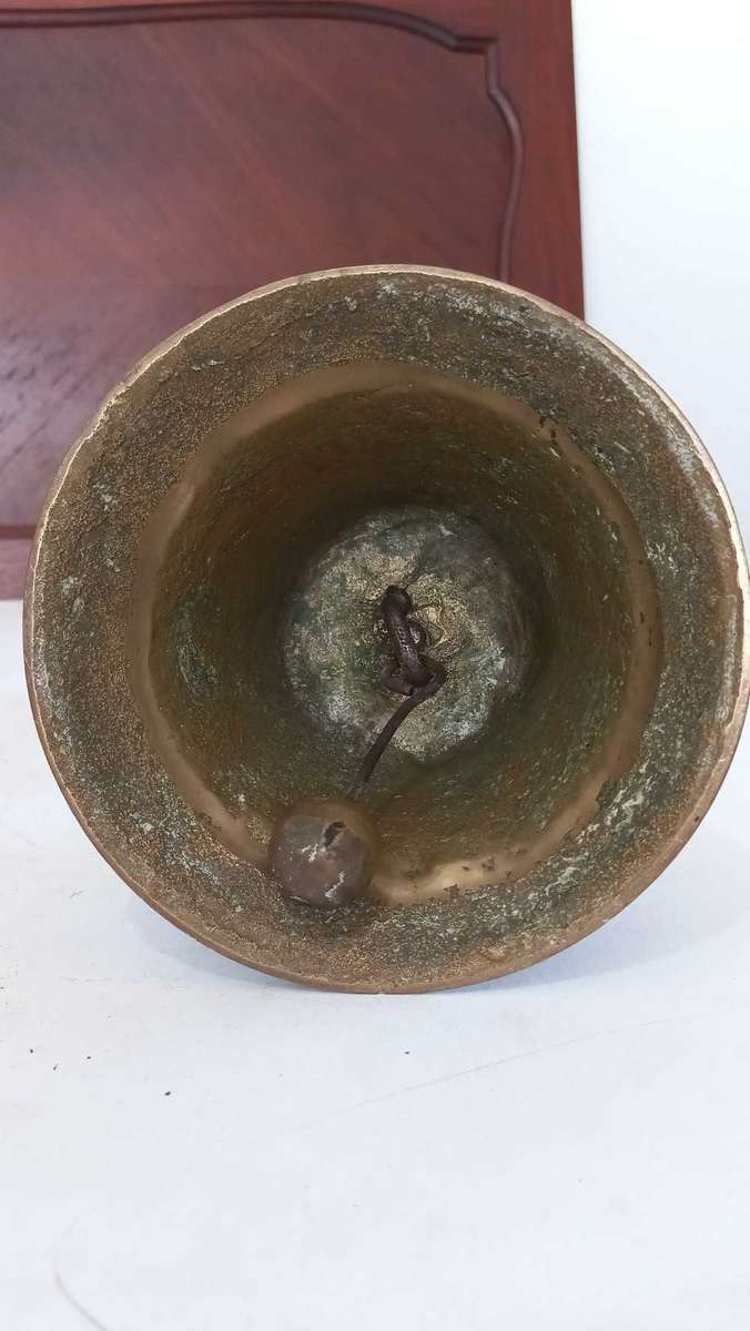 Large brass school bell vintage