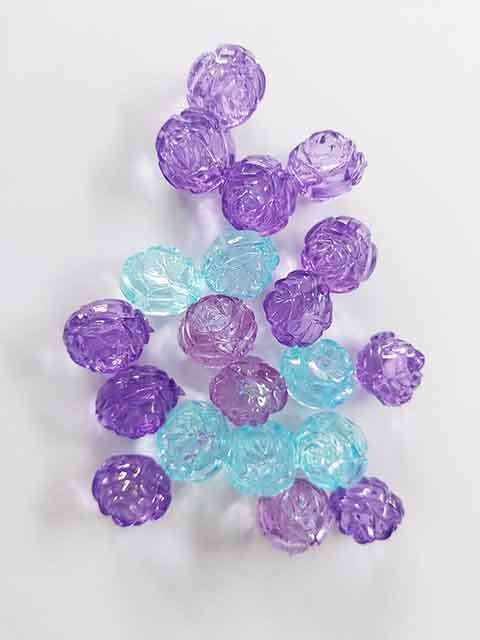 Acrylic Shapes, Flower, Mixed Colours, 18mm, 6pc