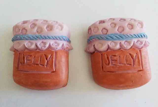Embellishments, Plastic, Jelly Jar, Shades of Pink ,23mm X 20mm, 1pc