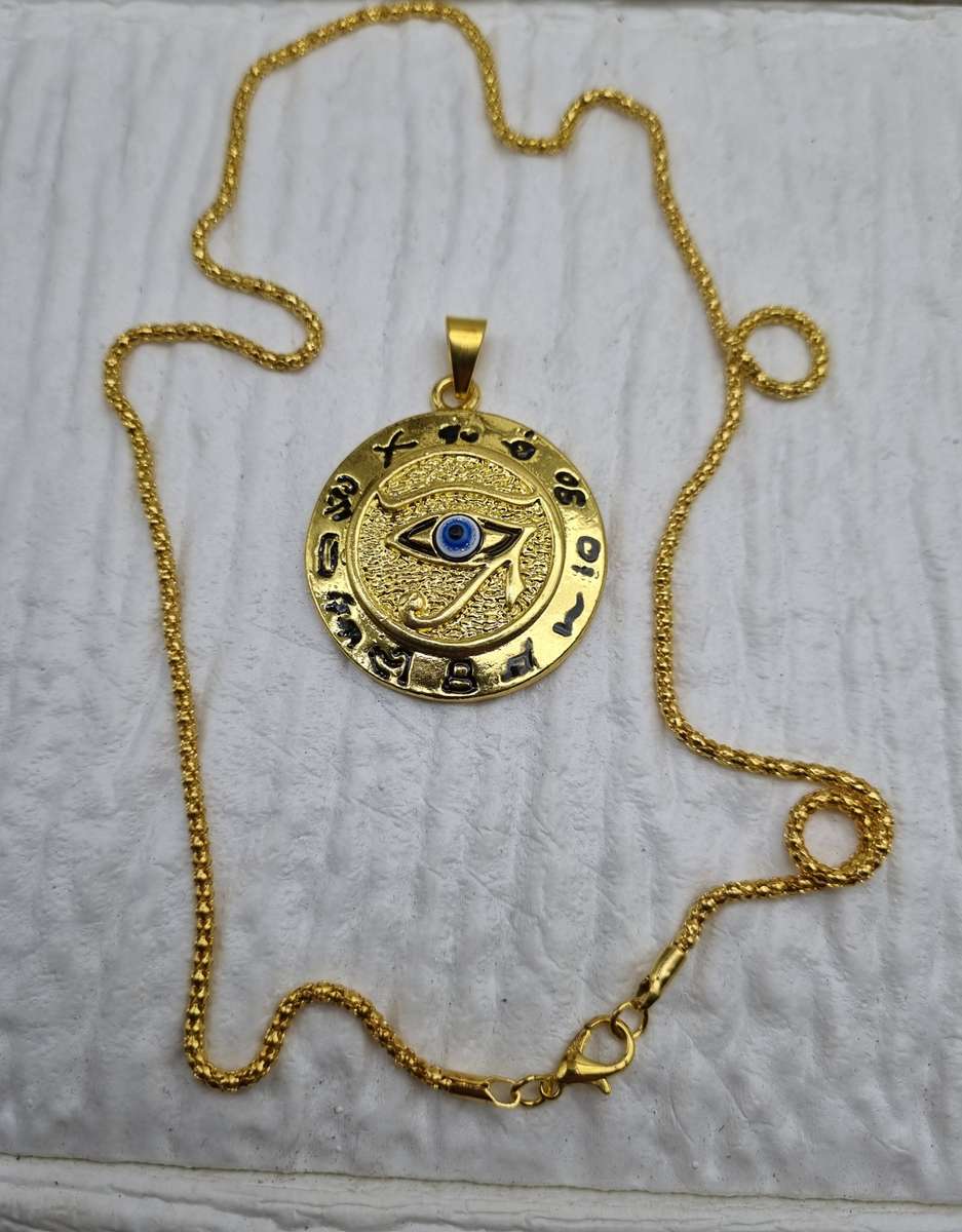 Egyptian Eye of Horus pendant and chain