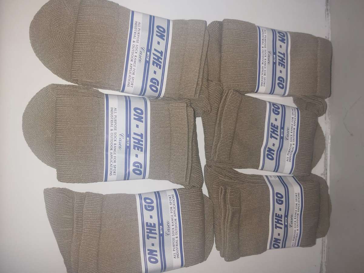 ON THE GO--WORKX SOCKS OLIVE GREEN - 6 PAIRS(BULK)