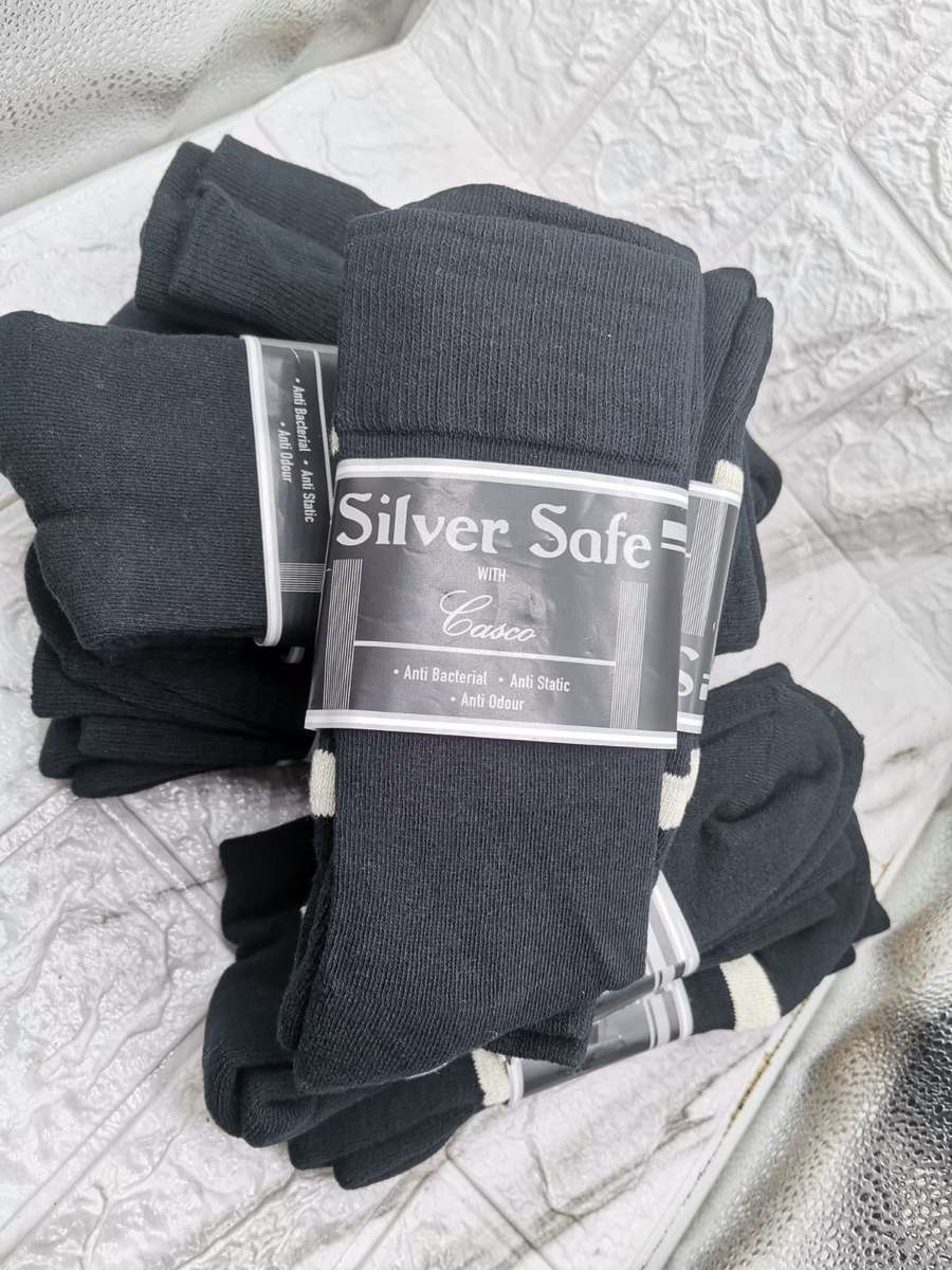 Bulk Deal - Silver Safe Socks Black - Anti Bacterial Socks