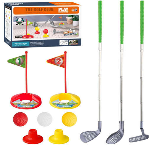 Popsunny Kids Golf Club Set for 3 4 5 Years Old, Adjustable Toddler Golf Clubs, Outdoor & Indoor Go