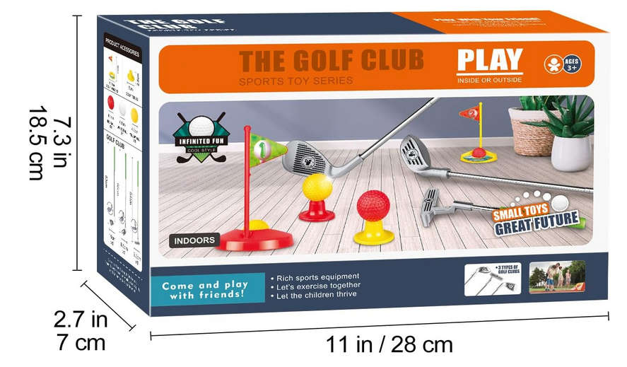 Popsunny Kids Golf Club Set for 3 4 5 Years Old, Adjustable Toddler Golf Clubs, Outdoor & Indoor Go