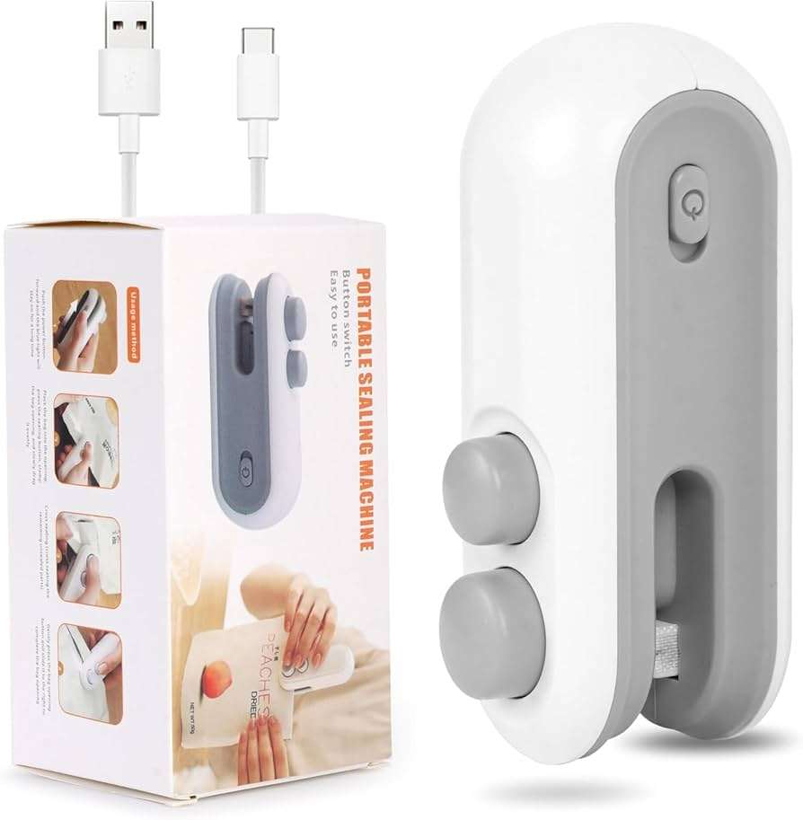 Thebought Portable Mini Sealing Machine 2 In 1 Usb Rechargeable Magnetic Heat Sealing & Cutting Bag