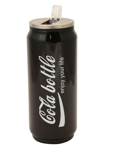 Cola Bottle 550 ML Stainless Steel with Sipper & Straw(ASSORTED COLORS)