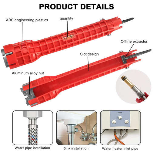 Sink Mounting Wrench 8 in 1 Multifuctional