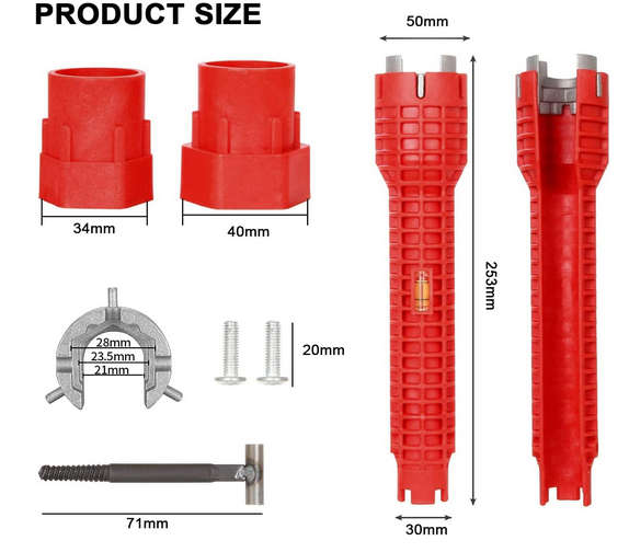 Sink Mounting Wrench 8 in 1 Multifuctional