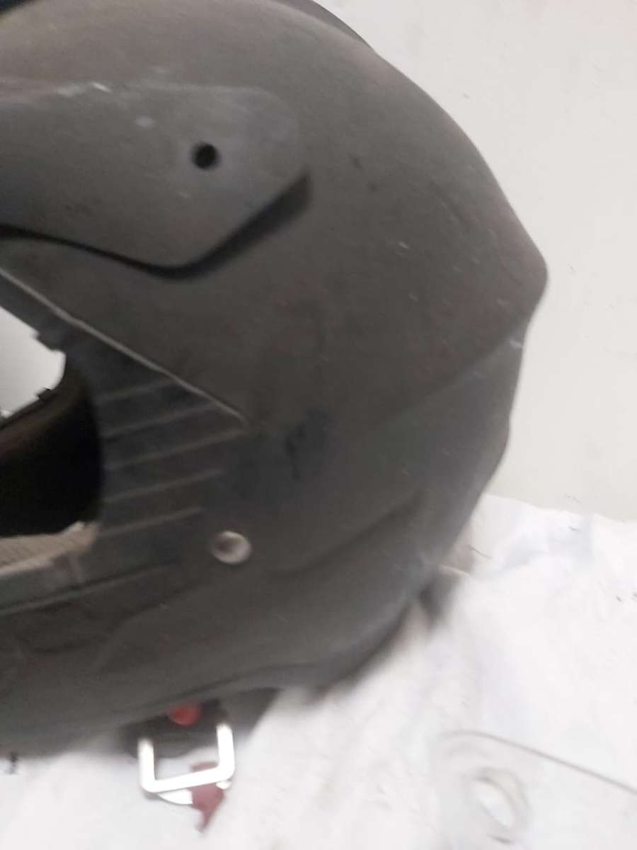 MOTORBIKE HELMET BLACK WITH VISOR