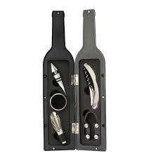 Wine Bottle Shaped Corkscrew & Accessory Gift Set - 5 Piece