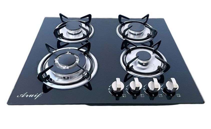 Built-In Tempered Glass 4 Burner Gas Hob