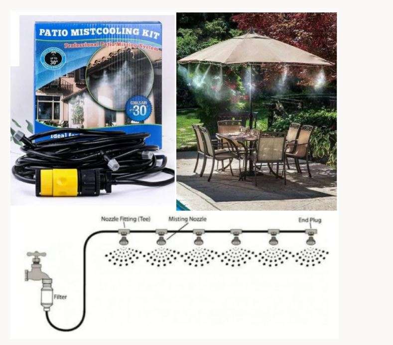 Patio mist cooling kit