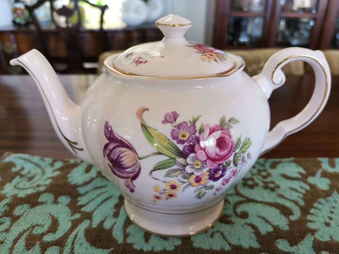 Vintage Tuscan Fine English Bone China Tea Set  Elegant "Montrose" Design