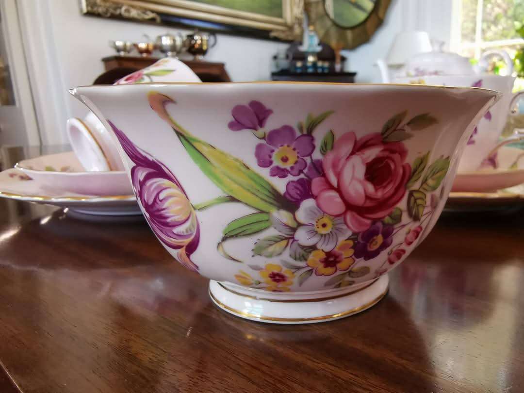 Vintage Tuscan Fine English Bone China Tea Set  Elegant "Montrose" Design