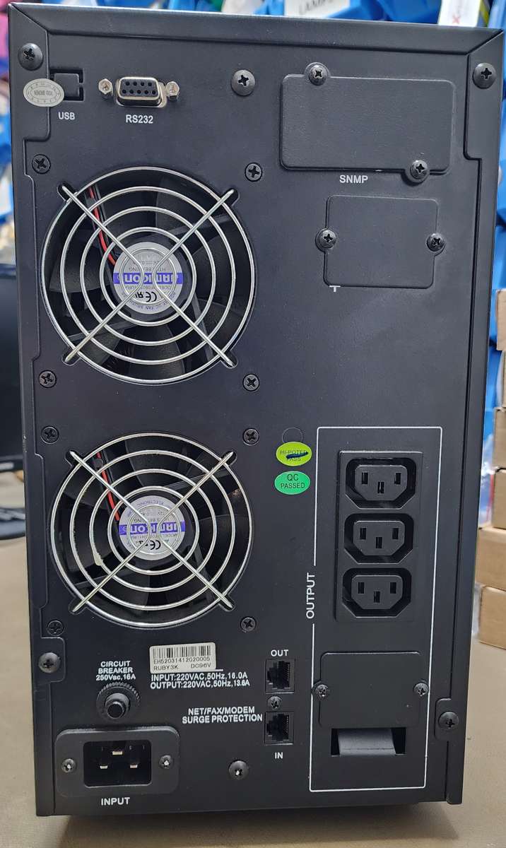 Ruby3K Online UPS (Single Phase Input/Single Phase Output), Pure Sinewave - 3KVA (No Batteries Incl)