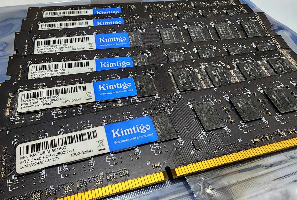 Bundle of 6 x Kimtigo Cavalry 8GB DDR3 1600Mhz DIMM Memory Modules KMTU8GF581600