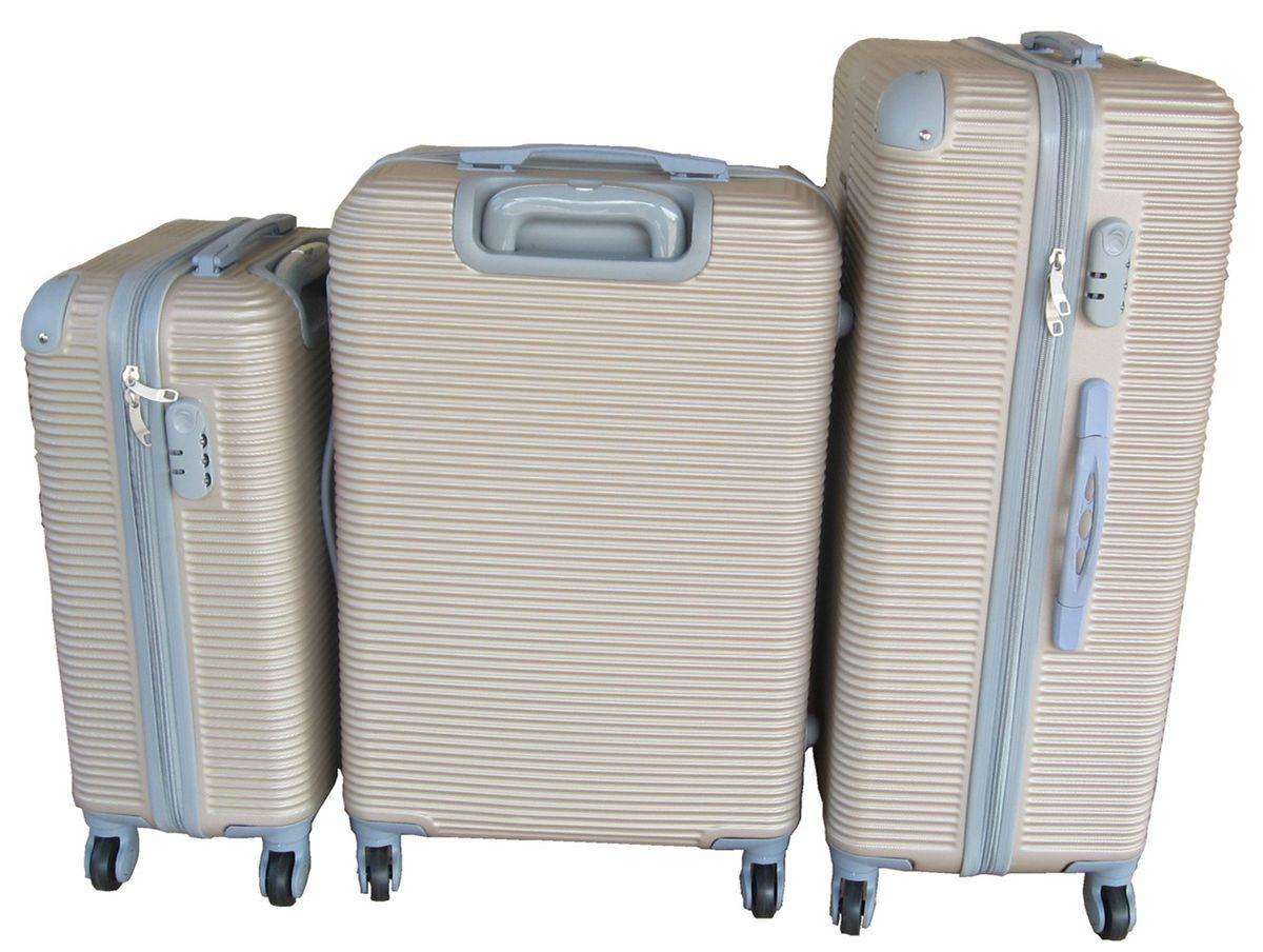 Blue Star 3-Piece Gold Spinner Luggage Set with Lock for South Africa