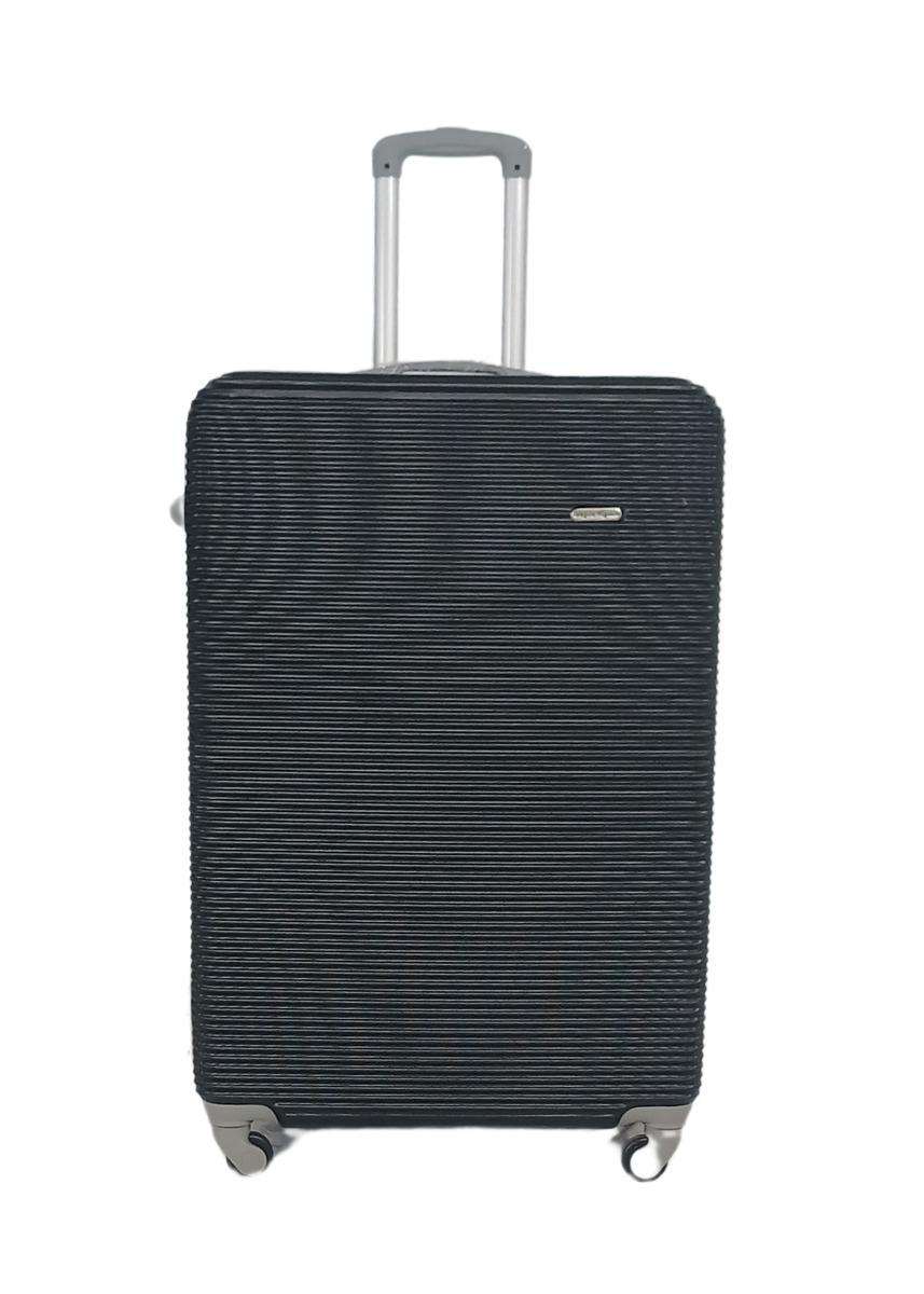 3-Piece Black Hard Shell Luggage SetSpinner Wheels, Corner Guards, Combination Locks, Nested Sizes