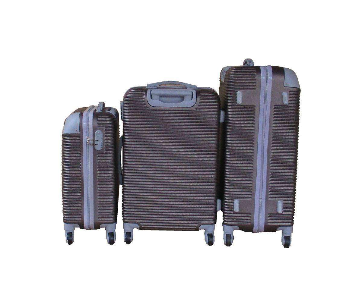 TOUCH 3-Piece Brown Hardshell Luggage Set with Spinner Wheels, Locks & Organised Interiors