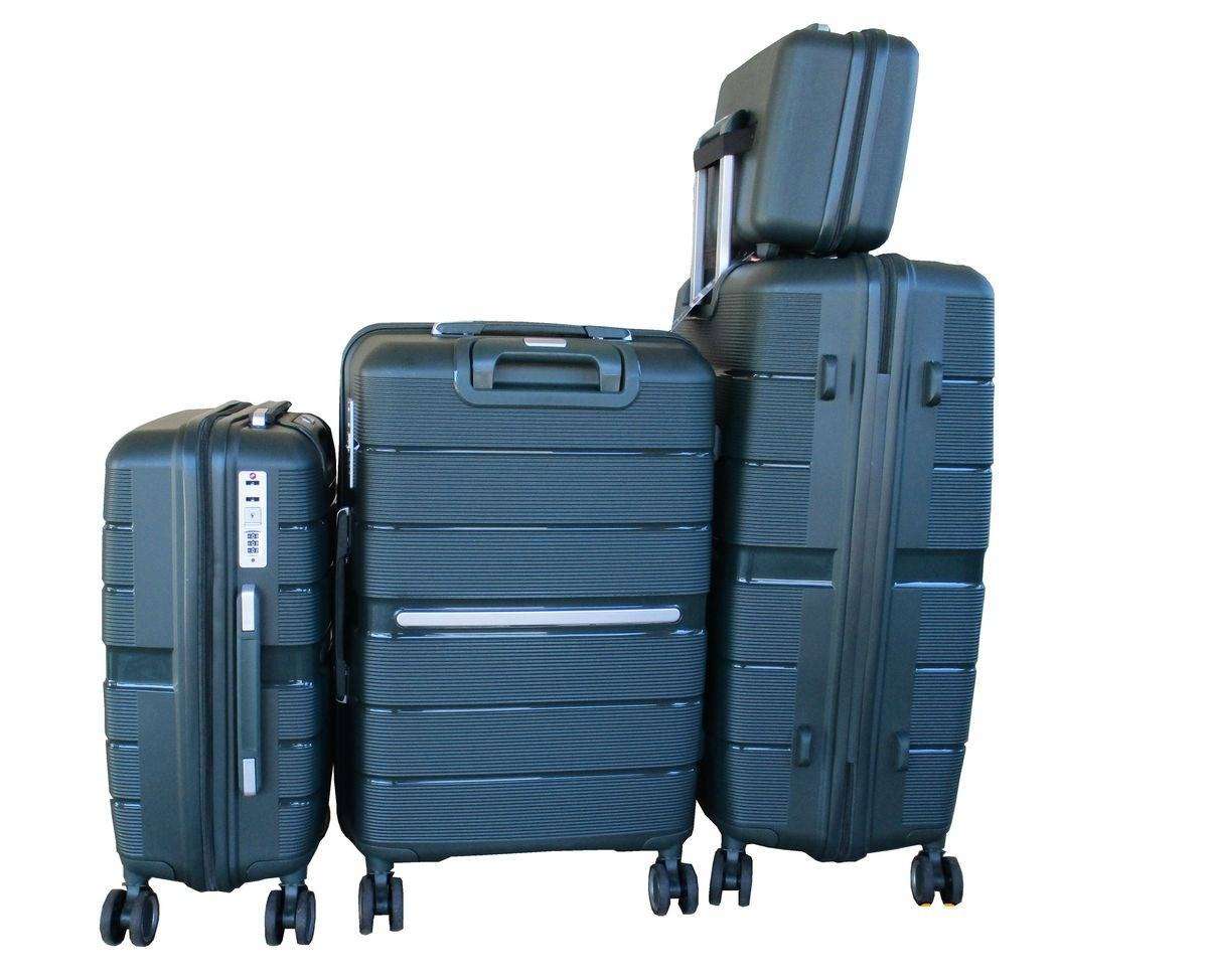 MOOISTAR 4pc PP/ABS Trolley Luggage Set Dark Green Spinner Wheels TSA Lock Vanity Case