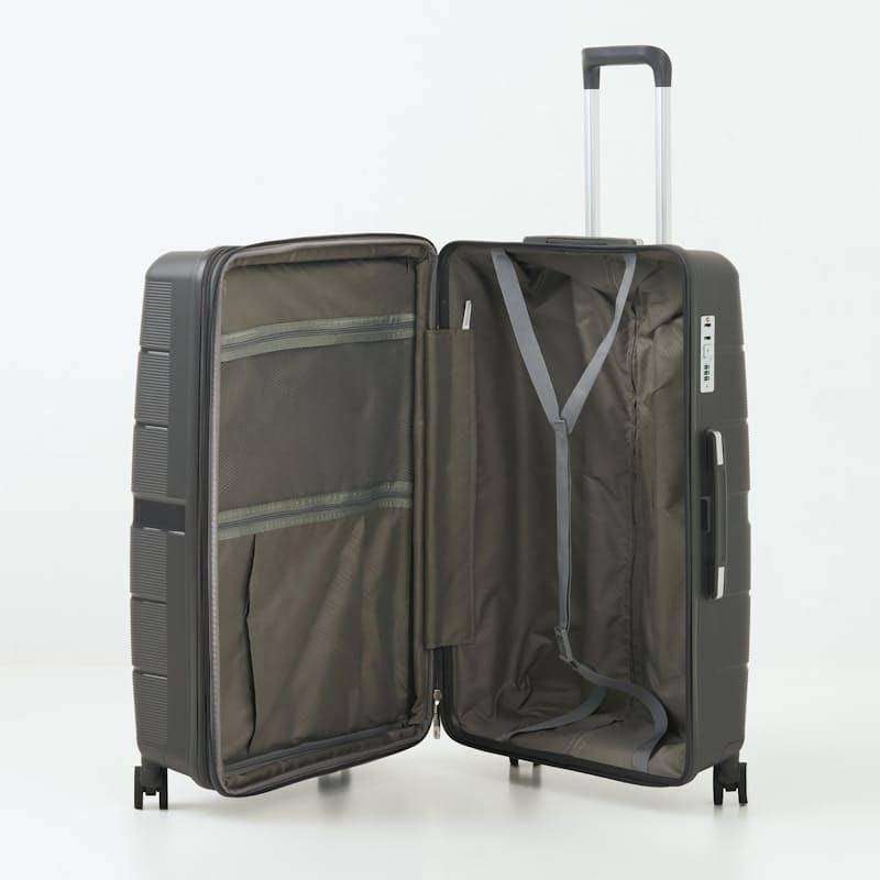 MOOISTAR 4pc PP/ABS Trolley Luggage Set Grey Spinner Wheels Lock Vanity Case Business