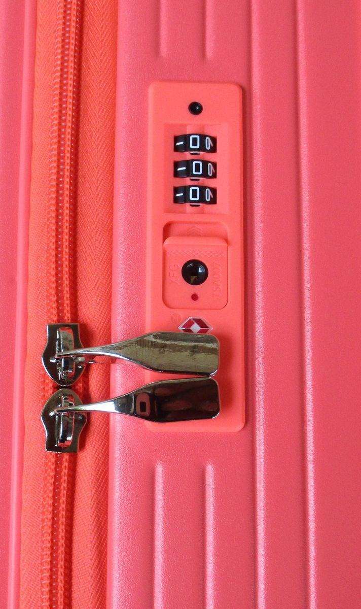 3-Piece Red Polycarbonate Luggage Set with Front-Opening Carry-On & TSA Lock