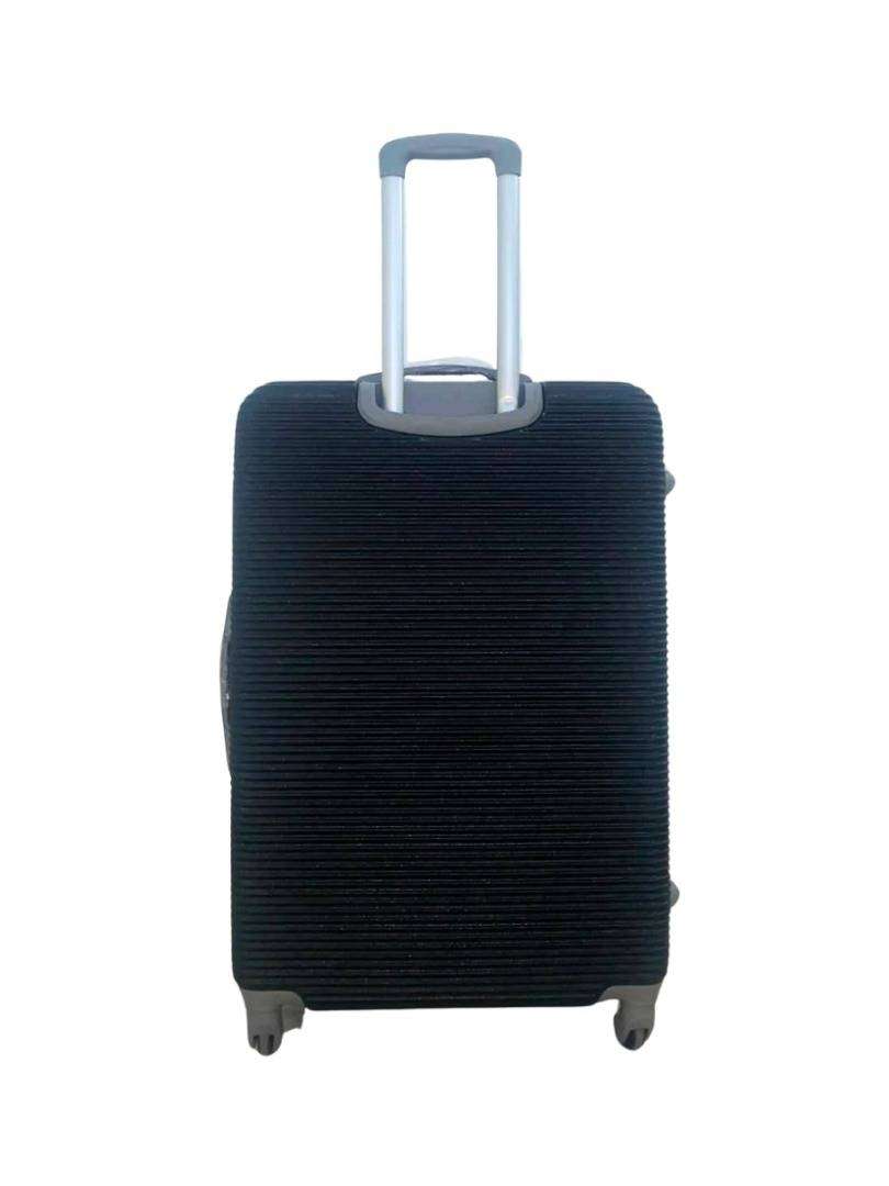 3-Piece ABS Hardshell Luggage Set Black   Spinner Wheels, Lightweight Travel Suitcases