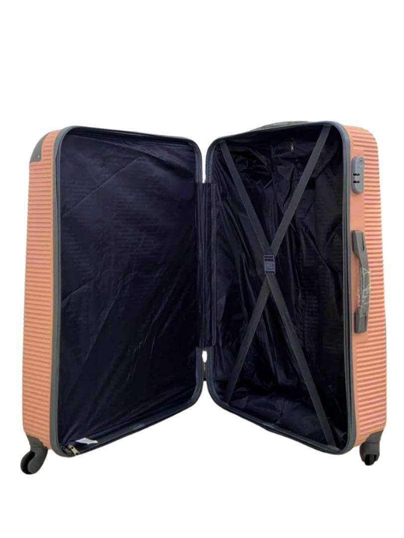 3-Piece ABS Hardshell Luggage Set Cream   Spinner Wheels, Lightweight Travel Suitcases
