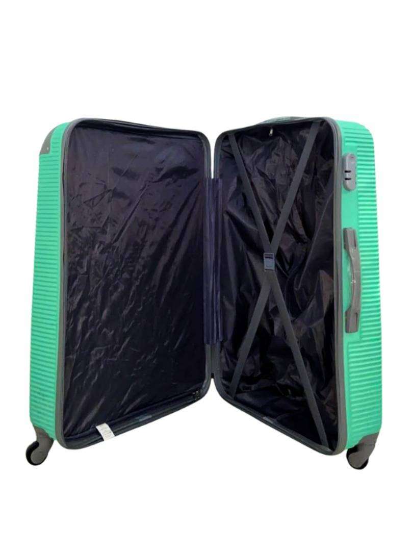 3-Piece ABS Hardshell Luggage Set Green   Spinner Wheels, Lightweight Travel Suitcases