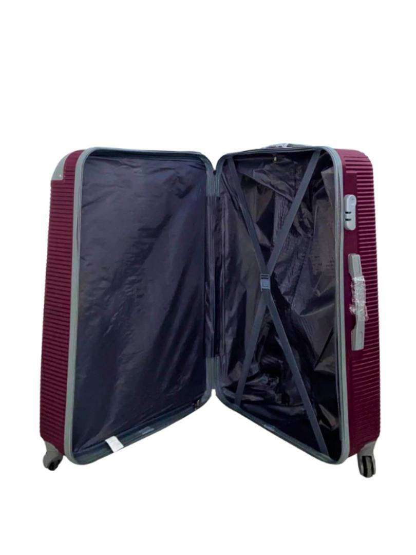 3-Piece ABS Hardshell Luggage Set Purple & Grey  Spinner Wheels, Lightweight Travel Suitcases