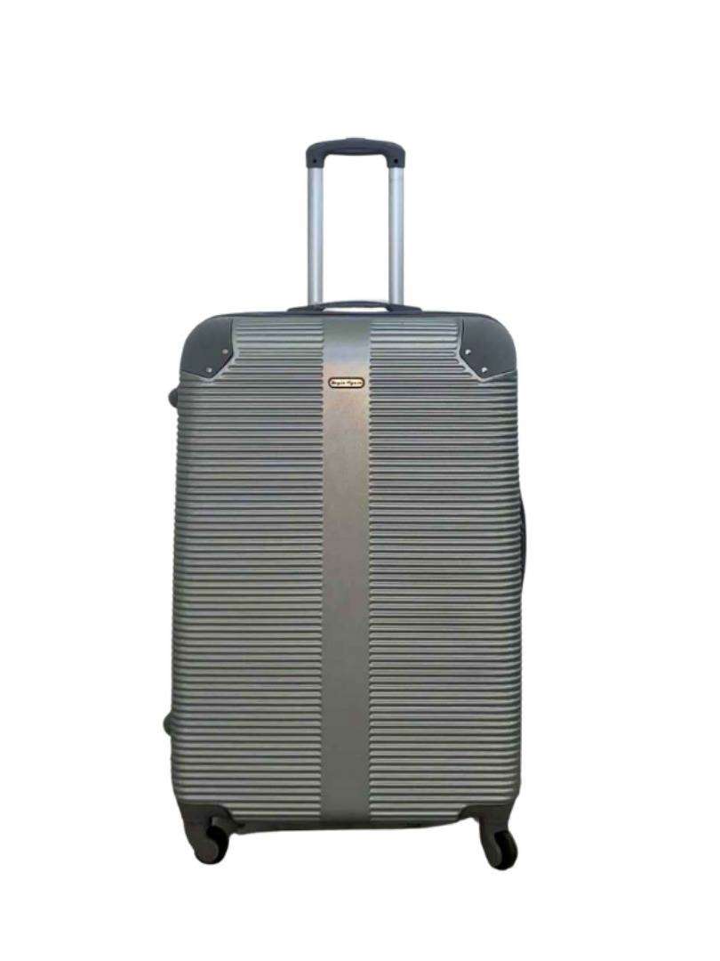 3-Piece ABS Hardshell Luggage Set Silver & Grey  Spinner Wheels, Lightweight Travel Suitcases