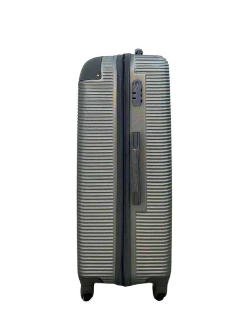 3-Piece ABS Hardshell Luggage Set Silver & Grey  Spinner Wheels, Lightweight Travel Suitcases