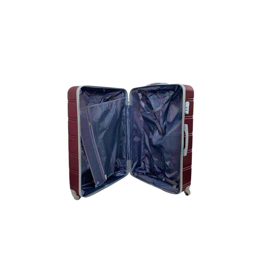 3-Piece ABS Hardshell Luggage Set Purple  Spinner Wheels, Lightweight Trolley Suitcases