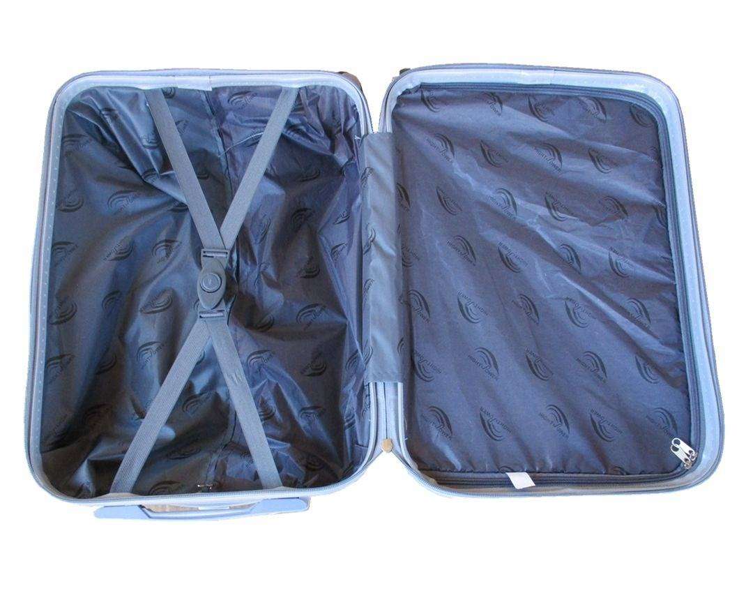 Rose ABS Hard Shell Trolley Luggage Set 3 Piece Spinner Wheels Wave Pattern
