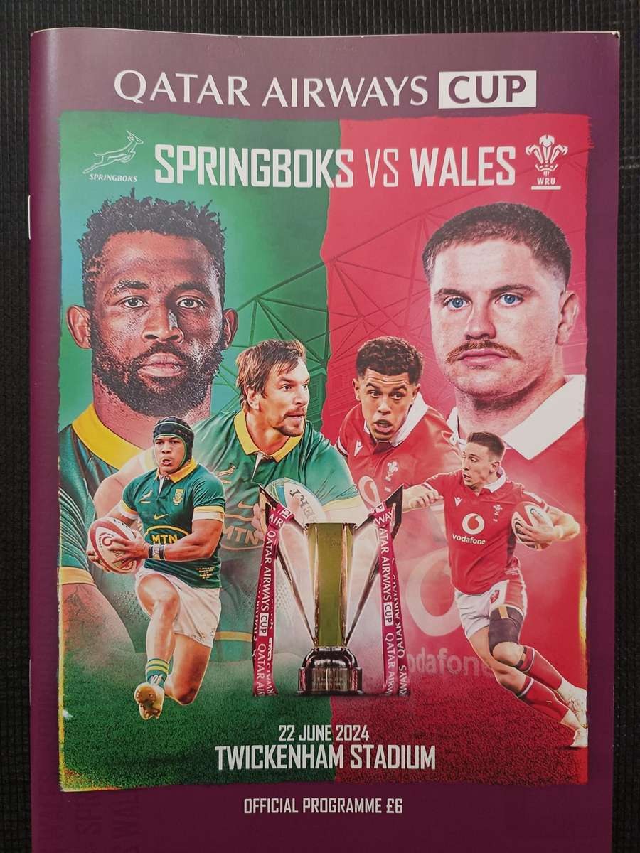 2024 SPRINGBOKS V WALES RUGBY PROGRAMME - TWICKENHAM