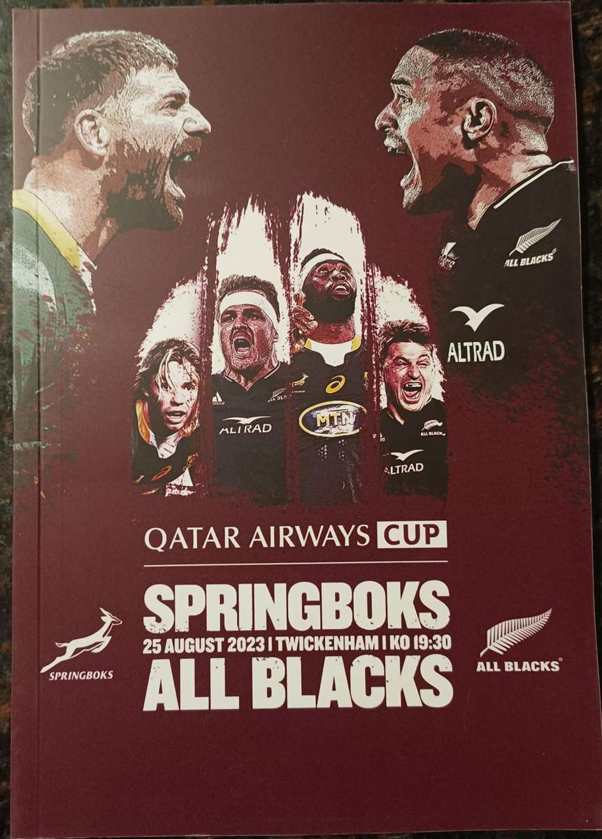 2023 SPRINGBOKS V ALL BLACKS TWICKENHAM RUGBY PROGRAMME - PRE WORLD CUP GAME