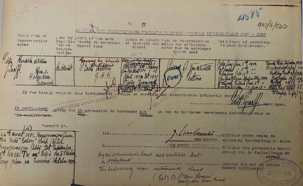 ABO BOER WAR MEDAL TO ARTILLERIST - CAPTURED 24 MARCH 1901.