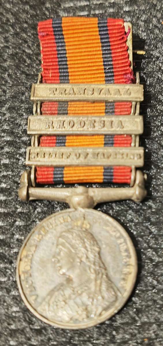 QSA BOER WAR MINITURE MEDAL - RHODESIA , RELIEF OF MAFIKENG , TRANSVAAL BARS