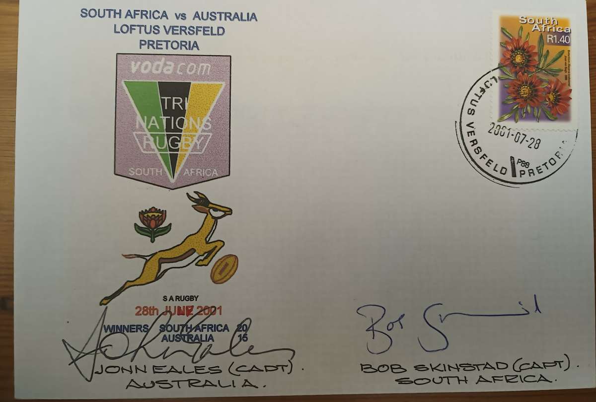 2001 SIGNED RUGBY FDC - BOB SKINSTAD AND JOHN EALES