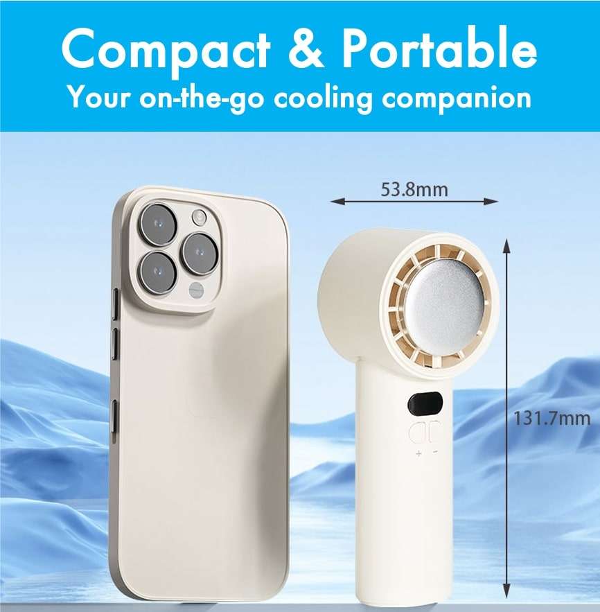 Handheld Turbo Fan with Instant Cooling Pad