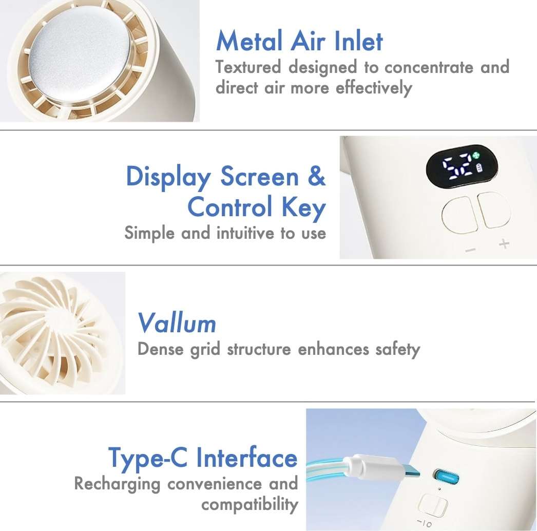 Handheld Turbo Fan with Instant Cooling Pad