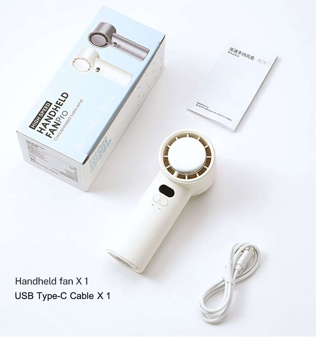 Handheld Turbo Fan with Instant Cooling Pad