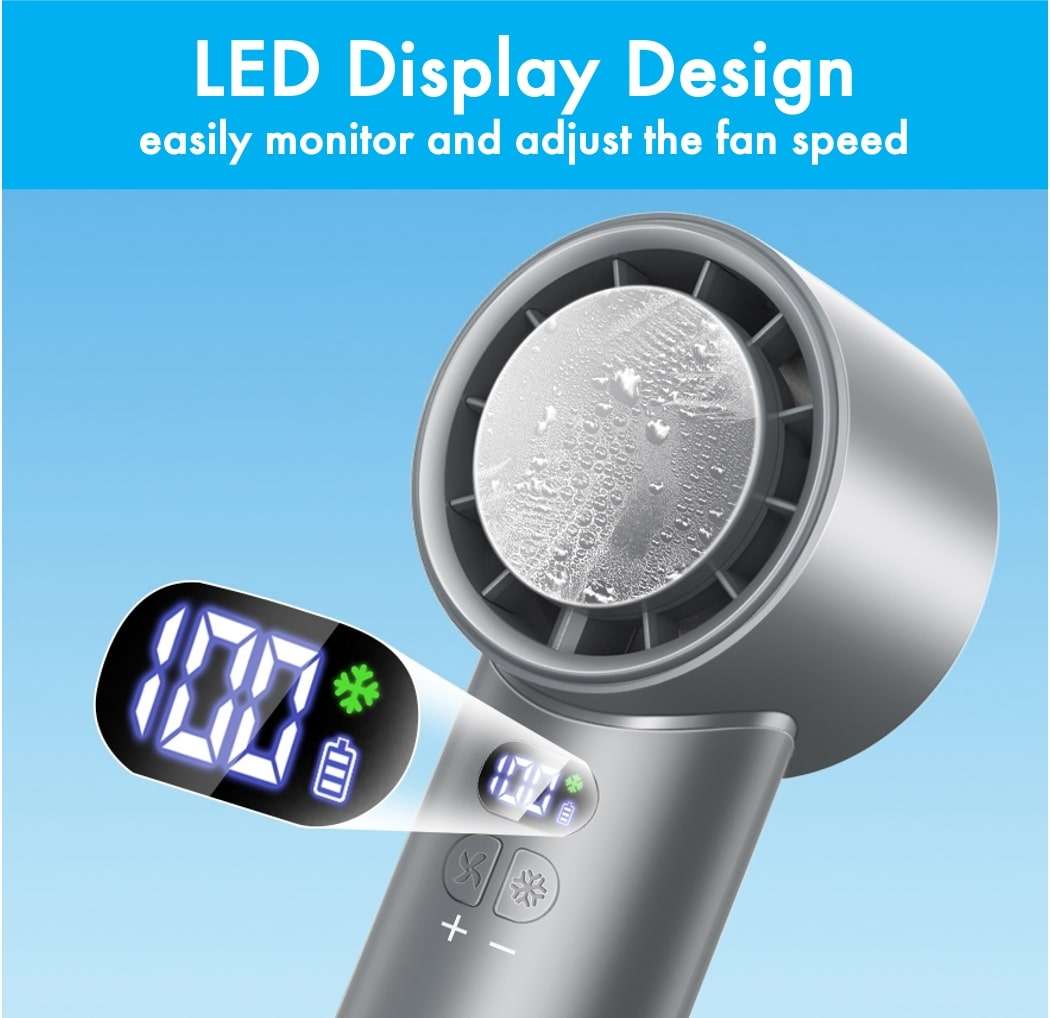 Handheld Turbo Fan with Instant Cooling Pad